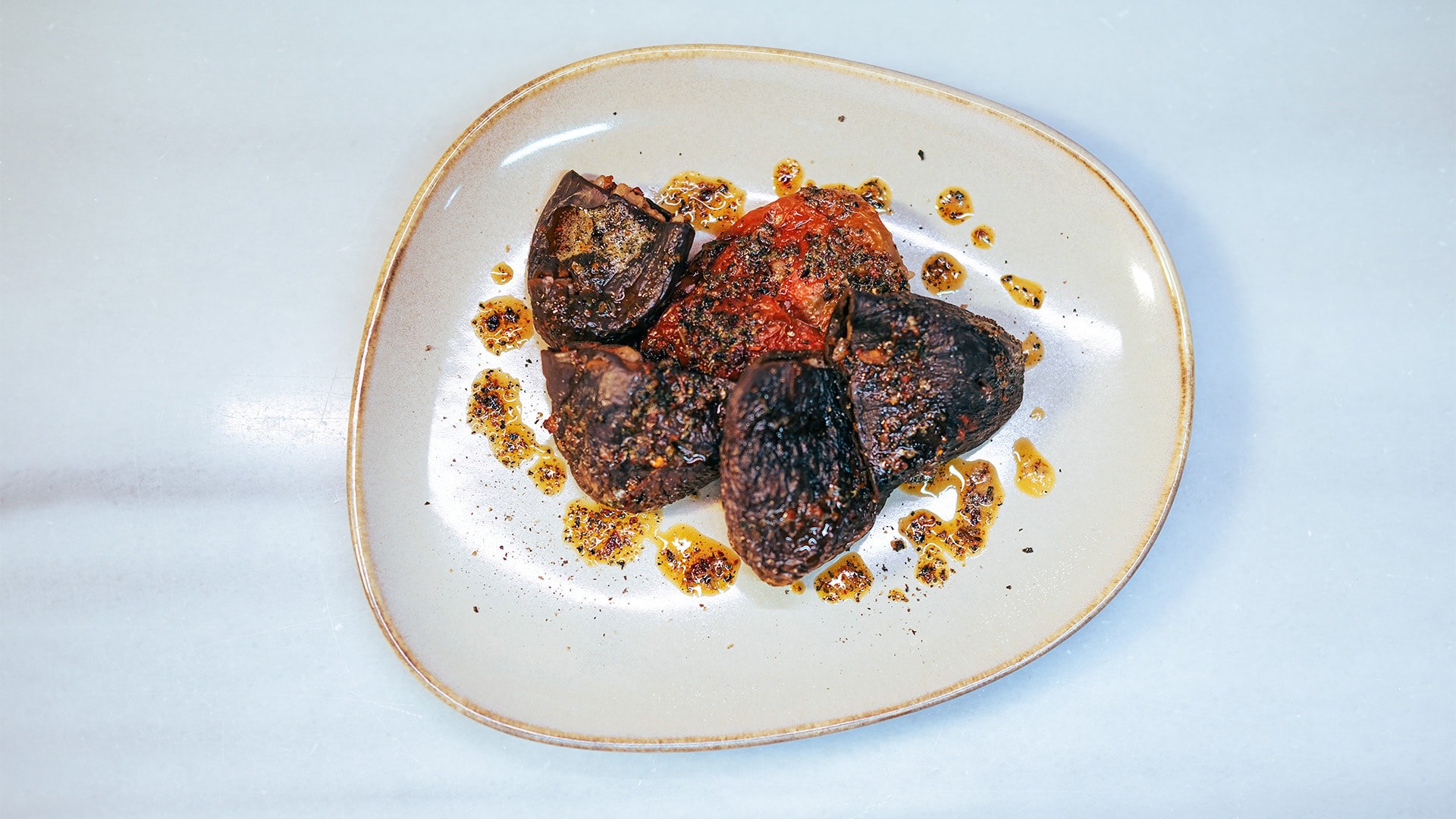 Kuru Dolma (Stuffed Dried Eggplant and Pepper)